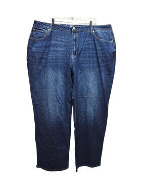 Seven7 Womens Plus Size 22W Relaxed Fit Straight Leg Denim Jeans
